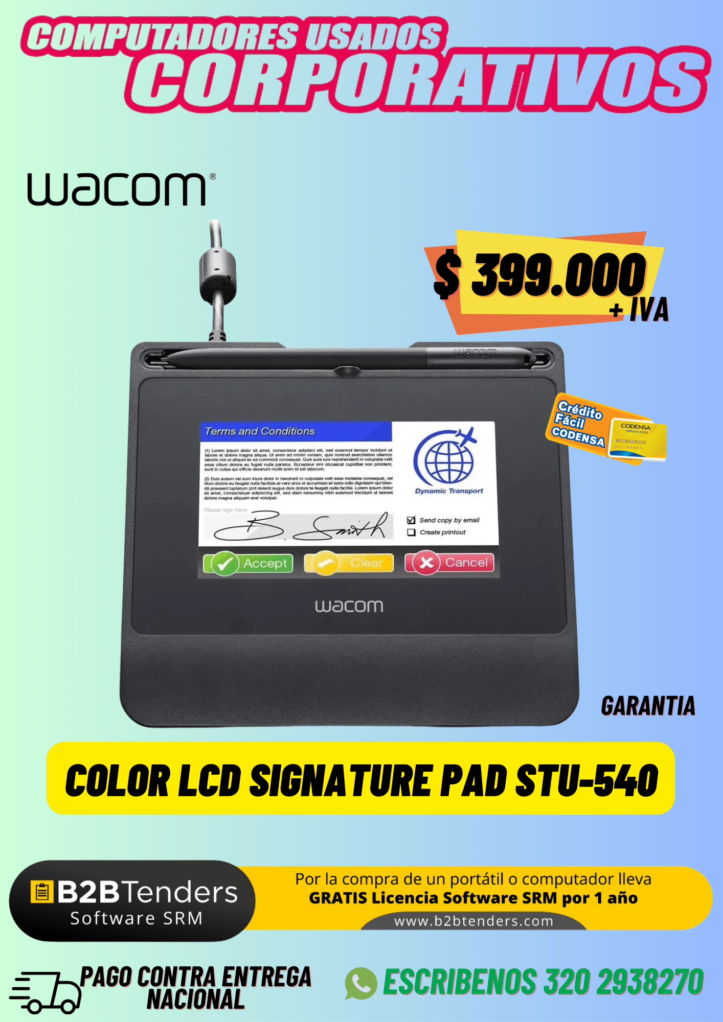 Wacom STU-540 | Tableta de Firmas Digitales Color LCD – Precio Colombia
