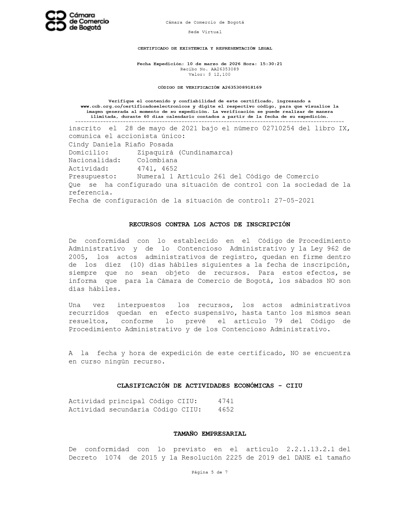 Cámara de Comercio — página 5