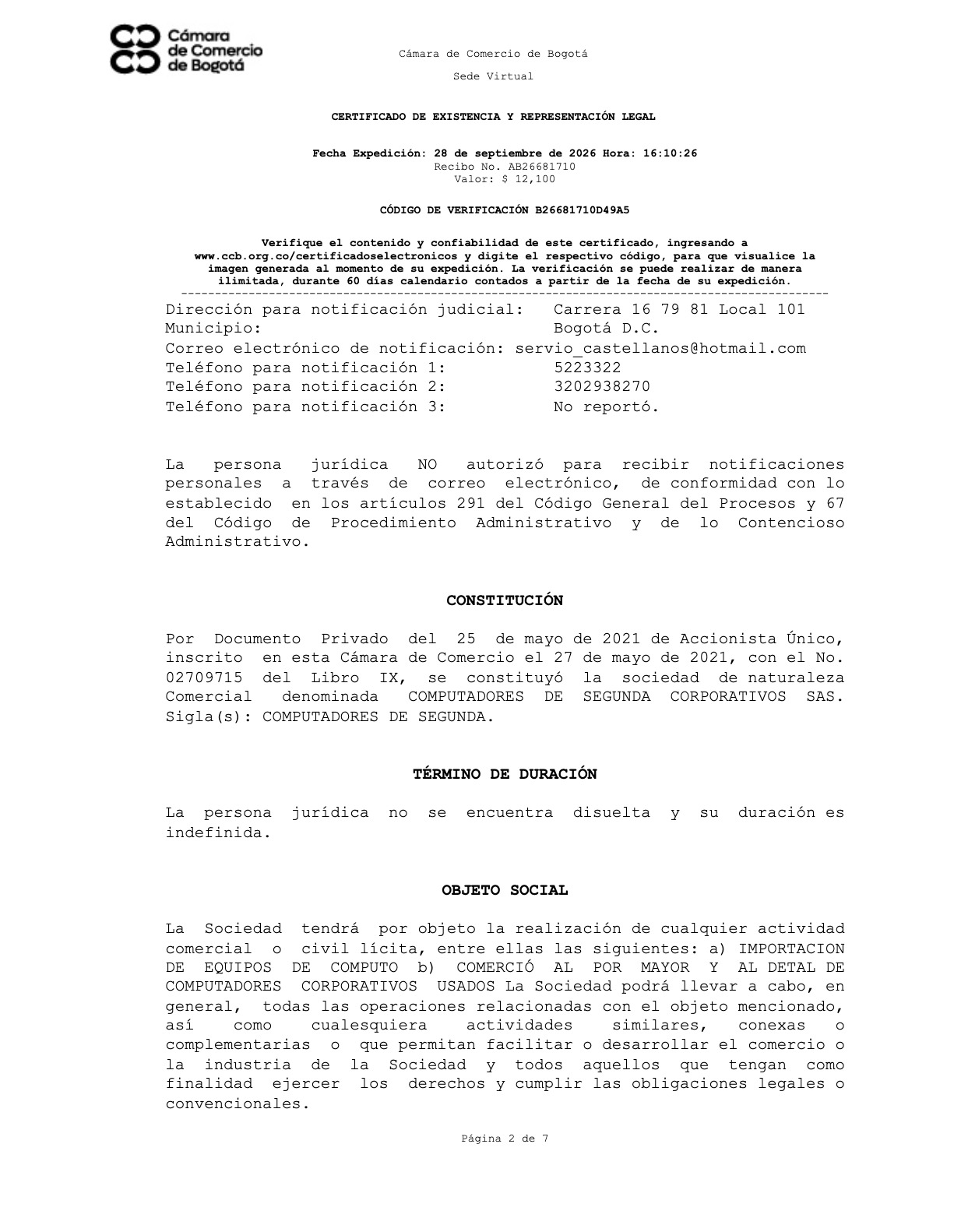 Cámara de Comercio — página 2