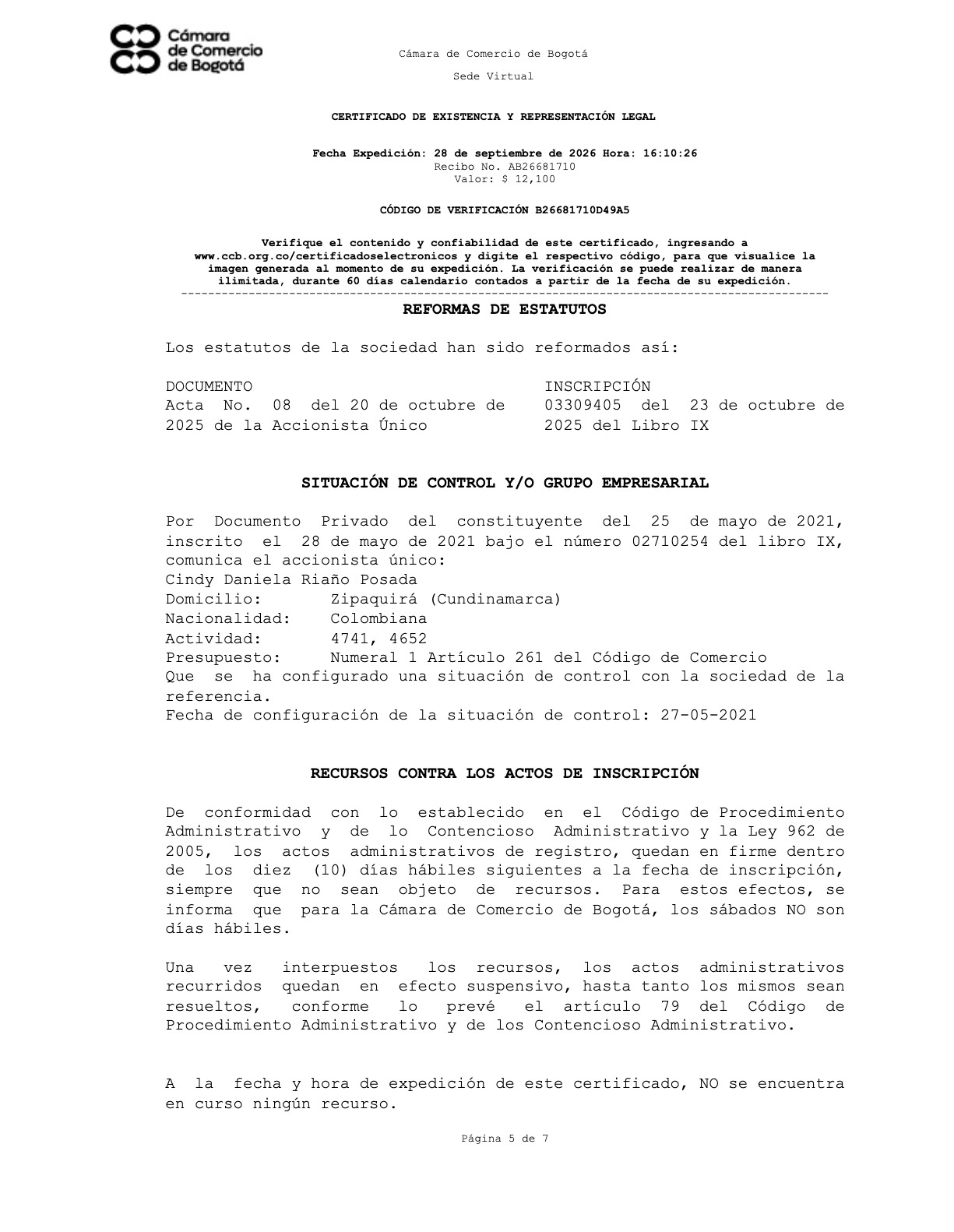 Cámara de Comercio — página 5