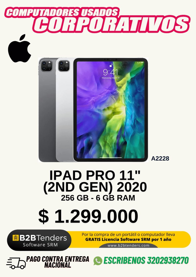 iPad Pro 11” 2020 2nd Gen | 256GB – 6GB RAM | Apple A2228 | Tablet Profesional Premium - Imagen principal