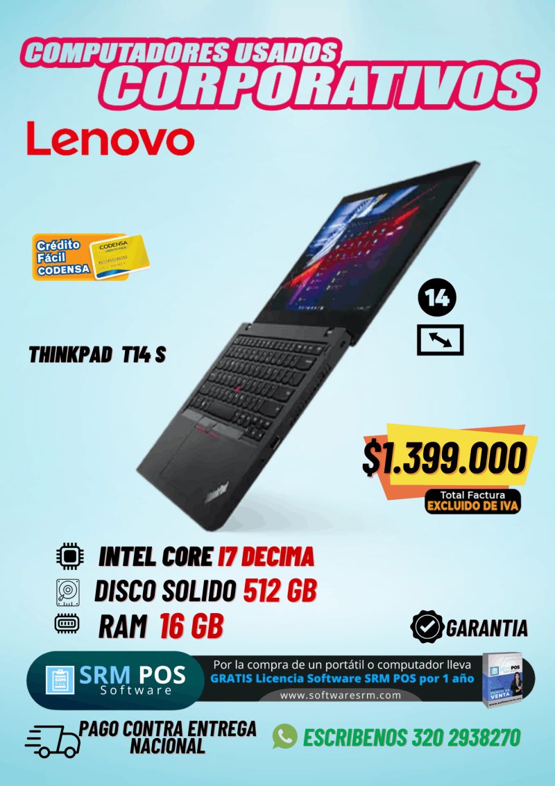 Lenovo ThinkPad T14s i7 10ª Gen 16GB 512GB SSD | Portátil Corporativo - Imagen principal