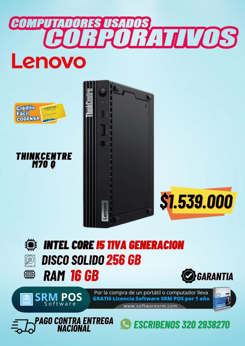 Lenovo ThinkCentre M70q i5 11ª Gen 16GB 256GB SSD | Mini PC Empresarial Colombia - Imagen 1