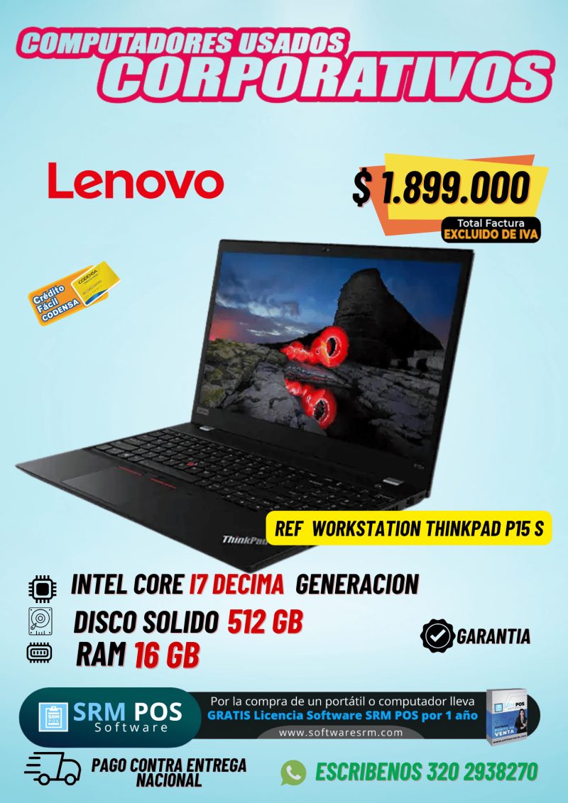 Lenovo ThinkPad P15s Workstation i7 10ª Gen 16GB 512GB SSD | Portátil Profesional Colombia - Imagen 1