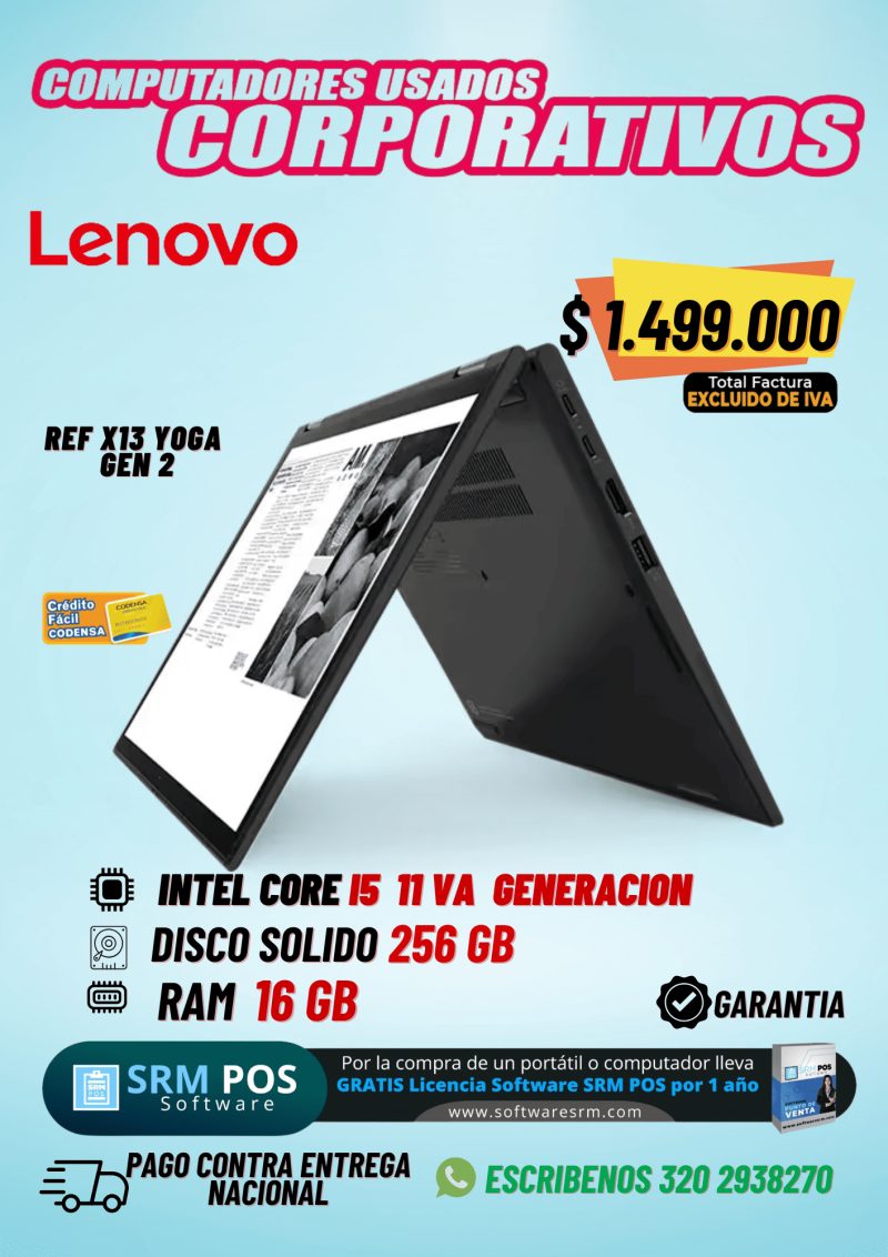 Lenovo ThinkPad X13 Yoga Gen 2 i5 11ª Gen 16GB 256GB SSD | Portátil 2 en 1 Colombia - Imagen 1