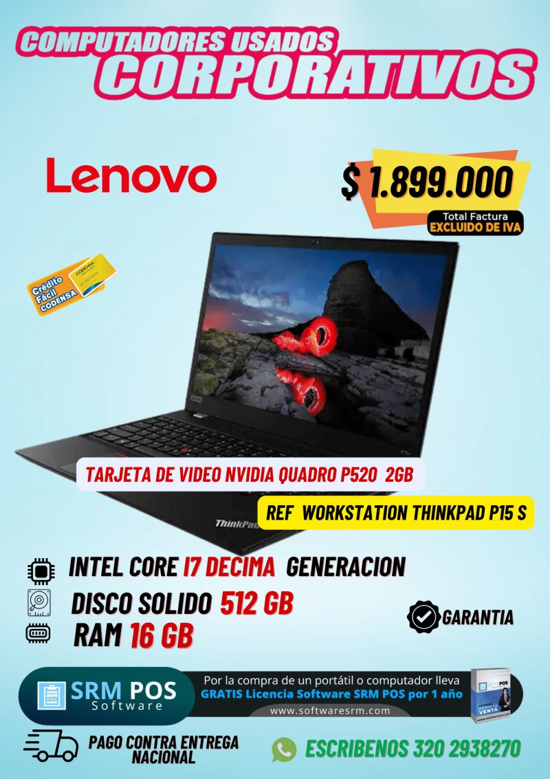Lenovo ThinkPad P15s i7 10ª Gen con NVIDIA Quadro P520 | Workstation SIN IVA - Imagen 1