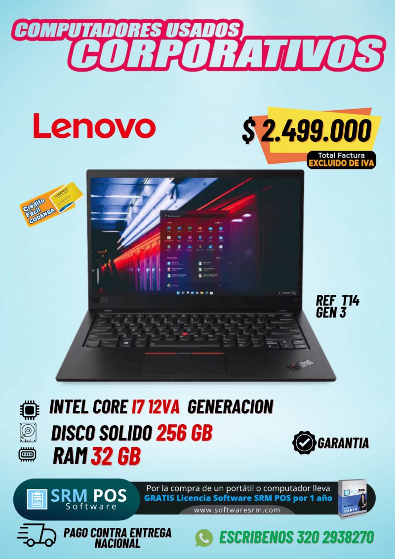 Lenovo ThinkPad T14 Gen 3 | Intel Core i7 12ª Generación | 32GB RAM | SSD 256GB | Portátil Empresarial Premium | Excluido de IVA - Imagen 1