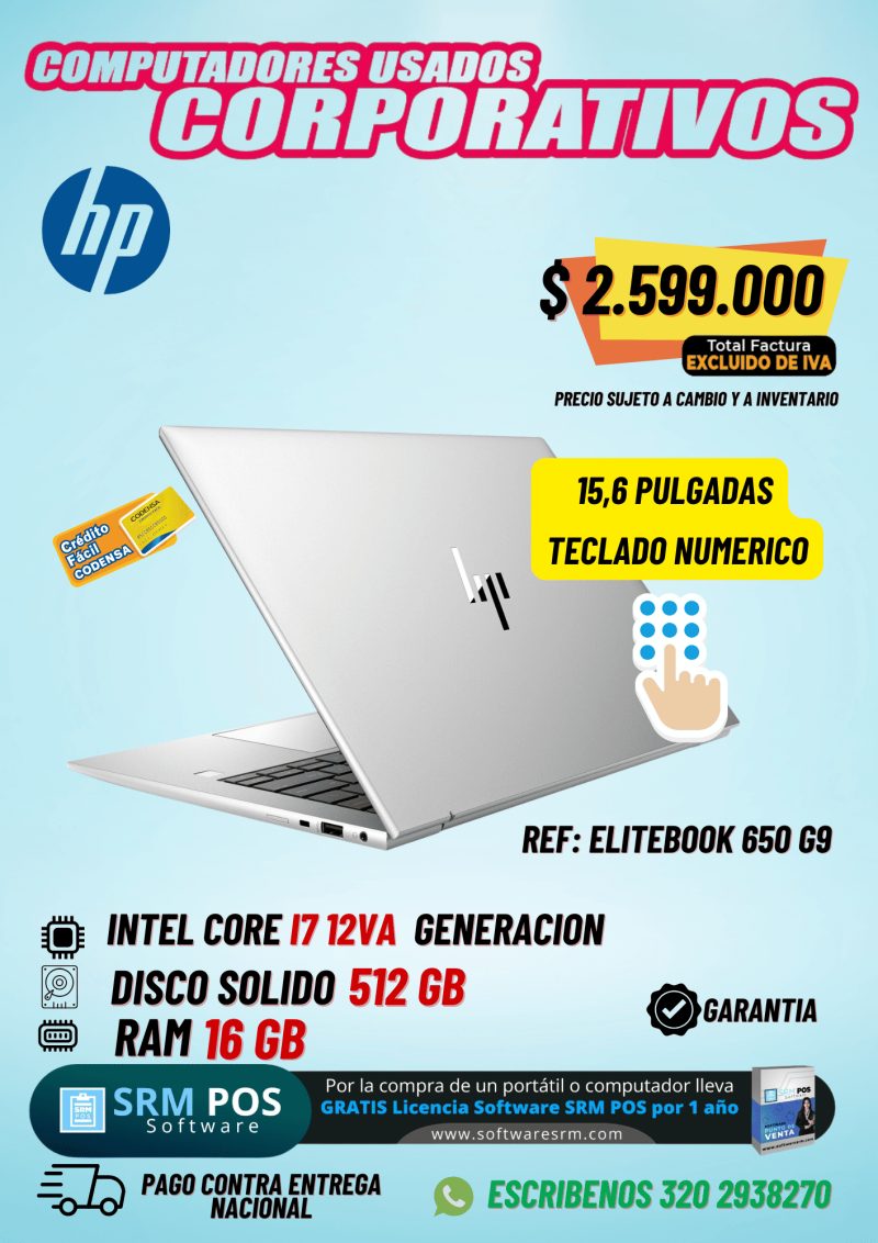 HP EliteBook 650 G9 Core i7 12ª Generación | 16GB RAM | SSD 512GB | Portátil Empresarial Premium de 15.6"  TECLADO NUMERICO - Imagen 1