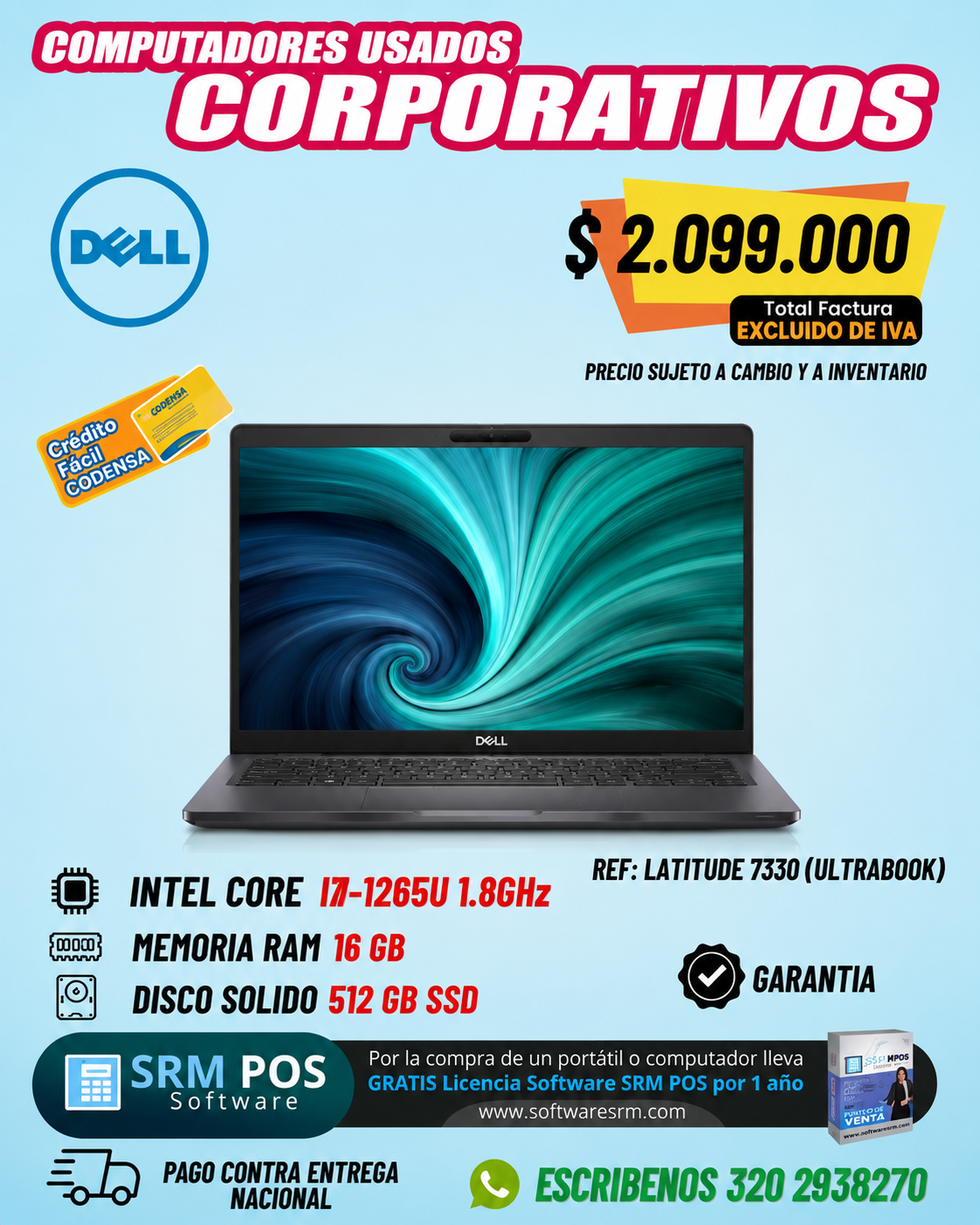 Dell Latitude 7330 Ultrabook Intel Core i7-1265U | 16GB RAM | 512GB SSD | Portátil Corporativo Usado