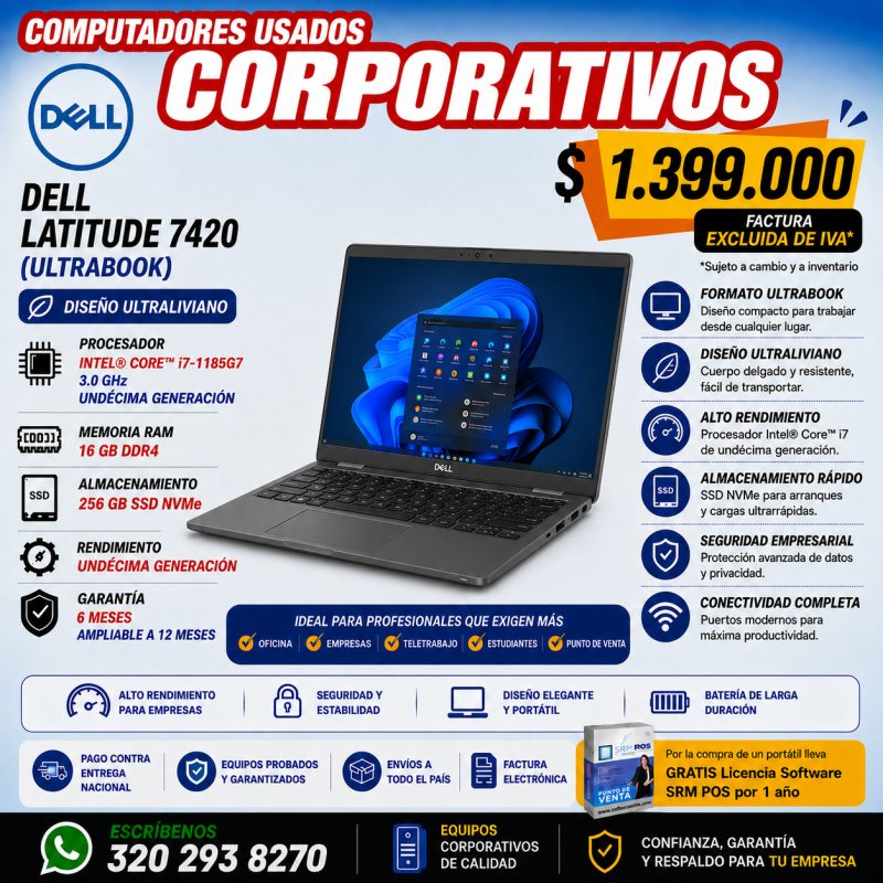 Dell Latitude 7420 Core i7 16GB 256GB SSD Usado - Imagen 1