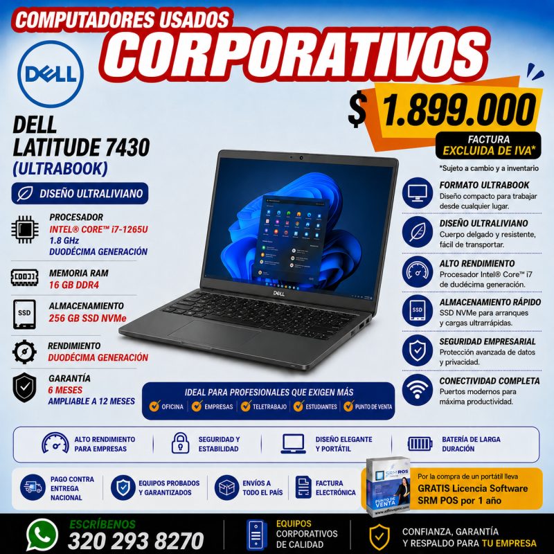 Dell Latitude 7430 Core i7 16GB 256GB SSD Usado - Imagen 1